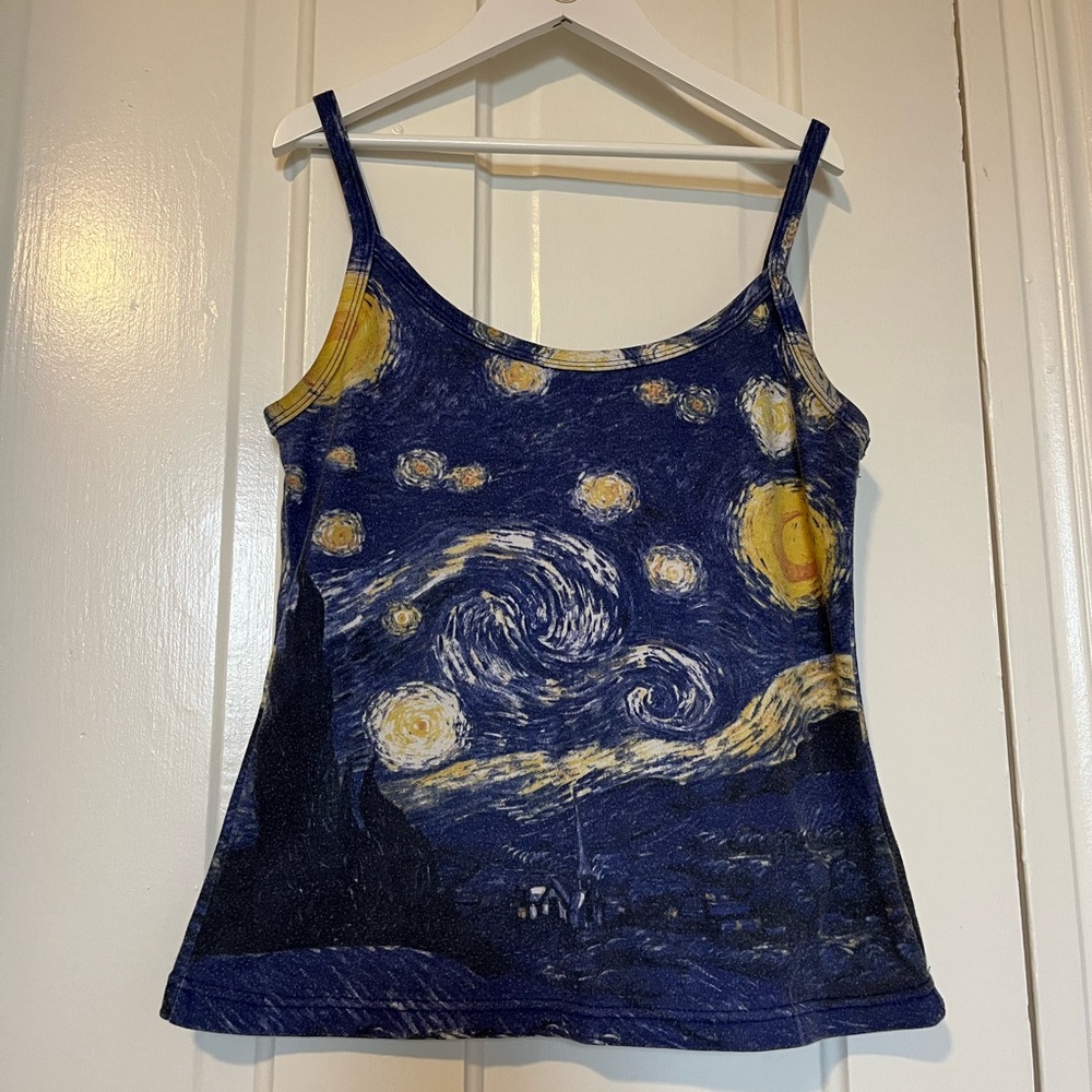 Starry Night Print Women's Tank Top